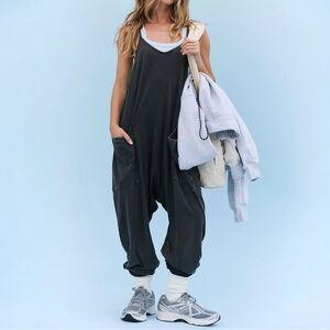 FP Movement by Free People Washed Black Harem Jumpsuit